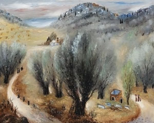 File:'Galilean Hills', oil on canvas painting by Reuven Rubin.jpg