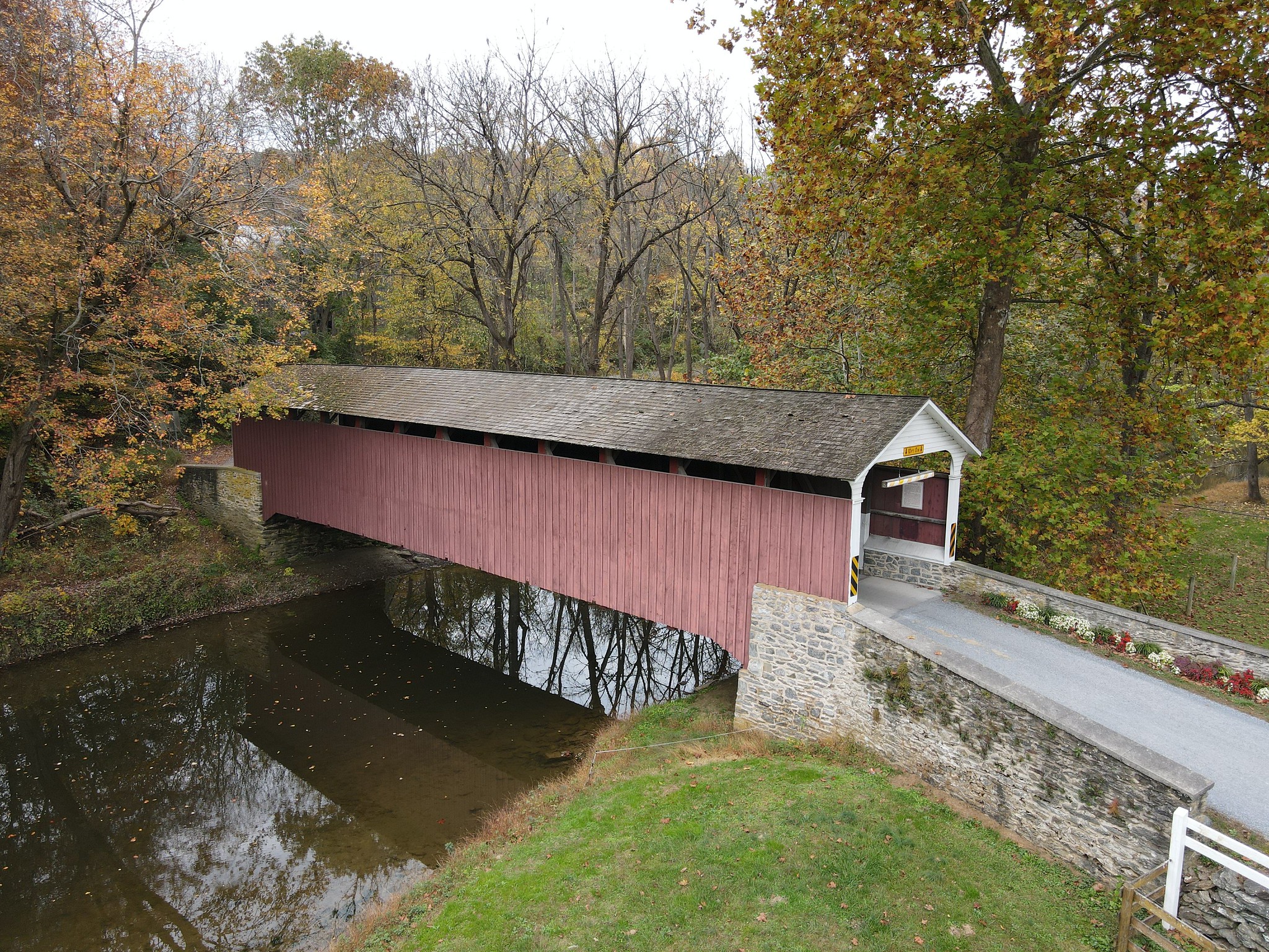 Mercer's Mill Covered Bridge-from the air 2.jpg. 