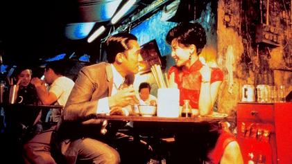 Screenshot from In the Mood for Love (2000), showing Wong's use of vivid colour and step-printing