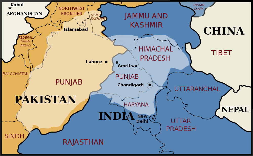 punjabi language map