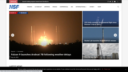 File:Screenshot of the NASASpaceflight.com website from May 2023.png