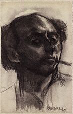 Self-Portrait (1931), charcoal and wash. DavidBomberg-SelfPortrait19.png