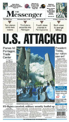 File:The Messenger September 12, 2001 front page.PNG