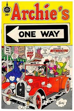 The Hartley written-and-drawn Archie's One Way (Spire Christian Comics). Reissued at different price points, 1972 to circa 1977. This 39¢ version is from 1973.