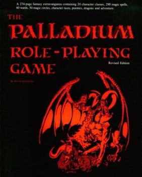 Cover of The Palladium Role-Playing Game, Revised Edition core rulebook, published June 1984, illustrated by Kevin Siembieda.