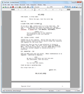 <span class="mw-page-title-main">Final Draft (software)</span> Screenwriting software