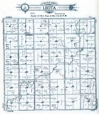 Map of Leota Township - 1914 Leota Township, MN, 1914.jpg