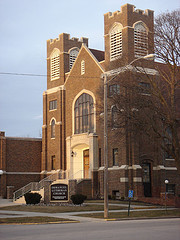 One of many of the city's prominent Lutheran Churches Immanuel Lutheran SC.jpg