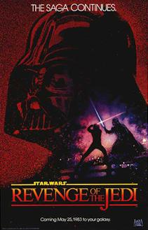 The teaser poster titled Revenge of the Jedi by Drew Struzan