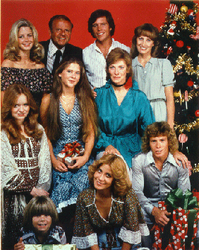 The cast of Eight Is Enough (seasons 2–5)Top row (left to right):Kay, Van Patten, Goodeve, and WaltersMiddle row: Richardson, Newton, and BuckleyBottom row: Rich, O'Grady, and Aames