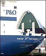 Damage to Pride of Portsmouth's starboard bow following collision MV Pride of Portsmouth Damage.jpg