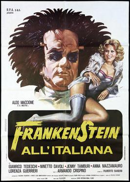 <i>Frankenstein allitaliana – Prendimi, straziami, che brucio de passion!</i> 1975 Italy"`UNIQ--ref-00000008-QINU`" film