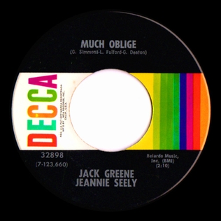 <span class="mw-page-title-main">Much Oblige</span> 1971 single by Jack Greene and Jeannie Seely