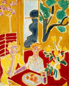 <i>Two Girls in a Yellow and Red Room</i> 1947 painting by Henri Matisse