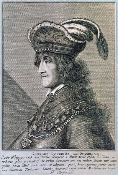 Gjergj Kastrioti Skanderbeg, an Albanian noble who converted to Islam while a boy in the Ottoman court, then converted again to Christianity as he launched a resistance against the Ottomans that lasted decades