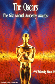 Official poster promoting the 61st Academy Awards in 1989.