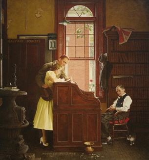 <i>Marriage License</i> Painting by Norman Rockwell