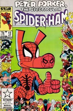 <span class="mw-page-title-main">Spider-Ham</span> Fictional comic book character, porcine parody of Spider-Man
