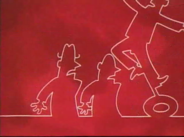 A frame from one of the opening sequences for Whose Line?, used from 1994 to 1998 WhoseLine05.png