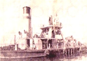 The plant showing a modified funnel after a boiler refit Air Lock Diving-Bell Plant with modifications after a refit.jpg