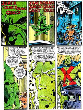 J'onn J'onzz, trying (and failing) to relax in his true form and reflecting on his history with the League