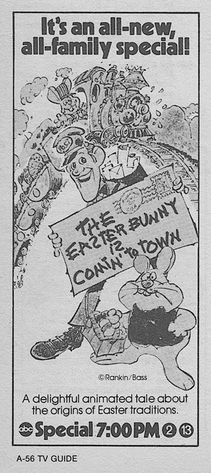 The original advertisement for the television special. The Easter Bunny is Comin' to Town - ad.jpg