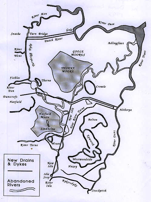 Map showing the original course of the Idle prior to Vermuyden's drainage scheme