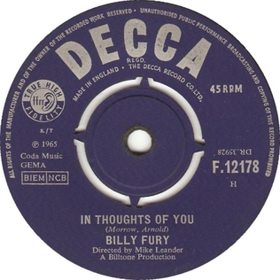 <span class="mw-page-title-main">In Thoughts of You</span> 1965 single by Billy Fury