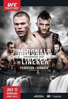 UFC Fight Night 91: McDonald VS Lineker; Ferguson VS Vannata; Boetsch VS Samman; Oliynyk VS Omielańczuk; Noke VS Nakamura; Nguyen VS Smolka; Murphy VS Chookagian; Alvey VS Spicely; Casey VS Stanciu; Holtzman VS Pfister; Yahya VS Lopez; Clark VS Nicholson UFC_Sioux_Falls