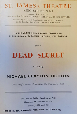 <i>Dead Secret</i> (play) 1952 play