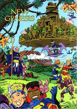 New Genesis's civilization.  Art by Ed Hannigan and Tom Blyberg.