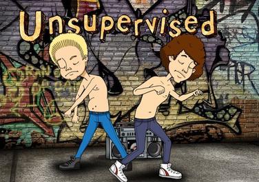 The title superimposed above two shirtless boys, one blond (Joel) and one brunet (Gary), dancing.