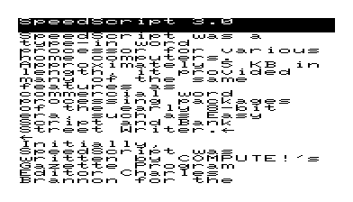 SpeedScript 3.0 for the VIC-20