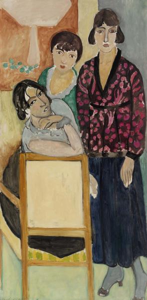 File:Henri Matisse, 1917, Three Sisters and The Rose Marble Table (Les Trois sœurs à La Table de marbre rose), oil on canvas, 194.3 x 96.2 cm, Barnes Foundation, Philadelphia.jpg