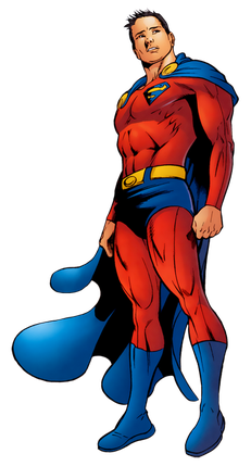 Mon-El in his costume honoring Superman. Art by Jamal Igle.