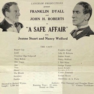 <i>A Safe Affair</i> 1931 film