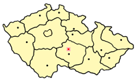 Map of the Czech Republic highlighting Štoky