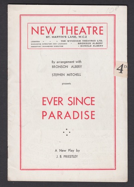 <i>Ever Since Paradise</i> 1946 play by J. B. Priestley