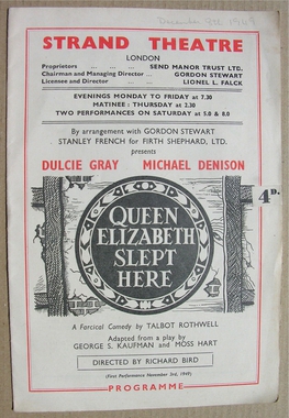 <i>Queen Elizabeth Slept Here</i> 1949 play