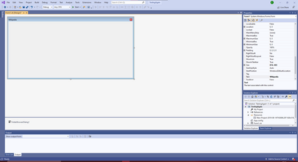 Screenshot of Windows Forms designer as seen in Visual Studio 2019.
