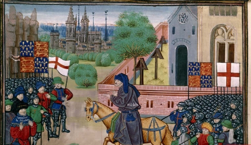 File:John Ball encouraging Wat Tyler rebels from ca 1470 MS of Froissart Chronicles in BL (detail).jpg