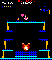 On the final screen of each level, Mario and Pauline are reunited.