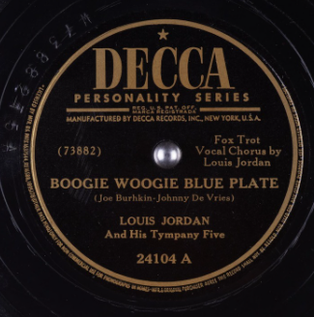 Boogie Woogie Blue Plate 2021 single by Louis Jordan and his Tympany Five