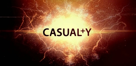 Black text that reads: "Casualty", with the T stylised as an addition sign