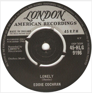 <span class="mw-page-title-main">Lonely (Eddie Cochran song)</span> 1960 single by Eddie Cochran