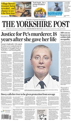 <i>The Yorkshire Post</i> Daily newspaper reporting on parts of northern England