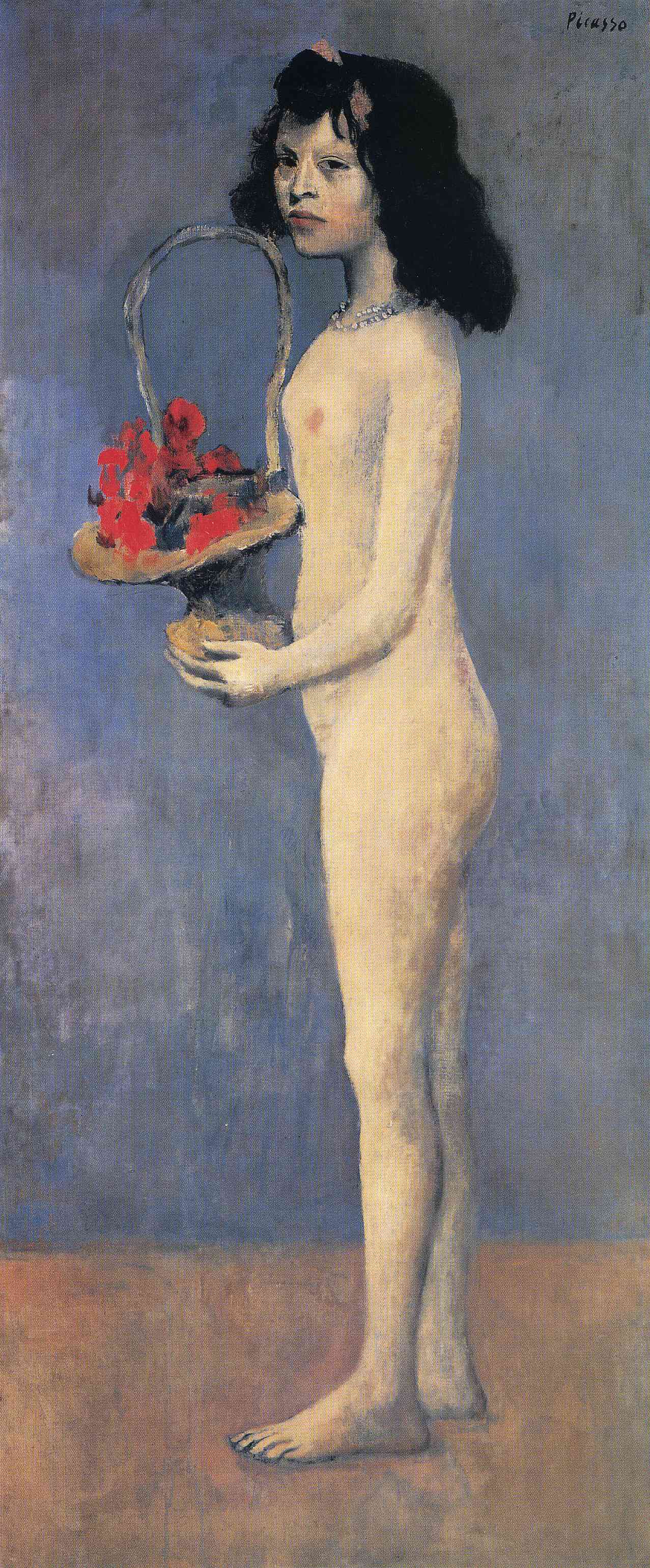 Young Girl with a Flower Basket