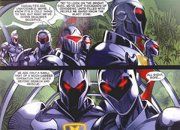 The Atomic Knights from Battle for Bludhaven #6. Art by Dan Jurgens and Jim Palmiotti.