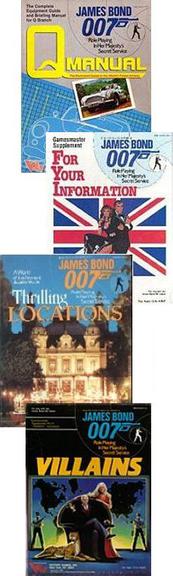 Covers of 4 supplements for the James Bond 007 role-playing game Bond RPG Supplements.jpg