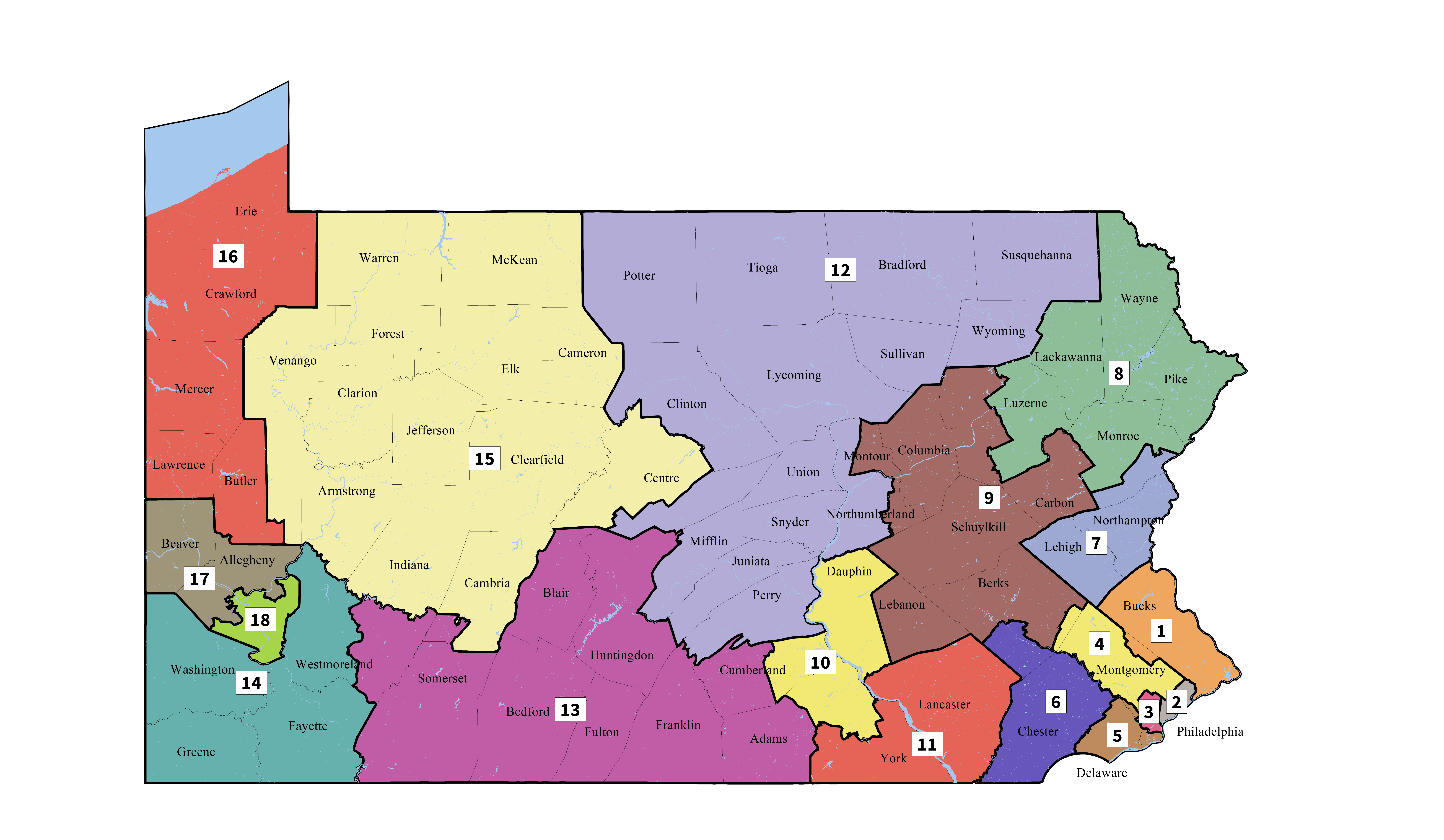 Pennsylvania House Of Representatives District Map Pennsylvania's congressional districts   Wikipedia